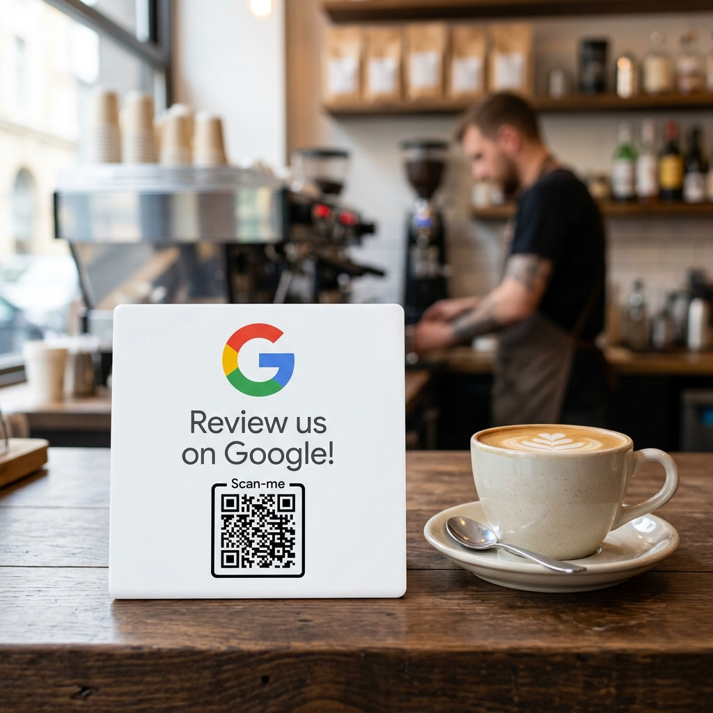 Смарт PVC табела за Google отзиви, Instagram и безконтактен маркетинг